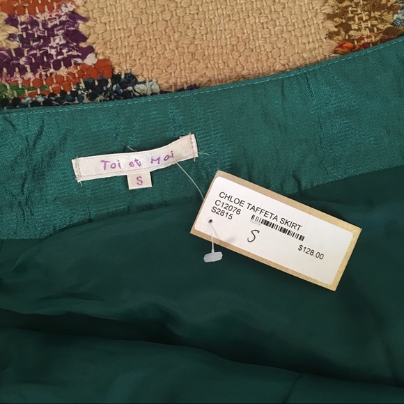 Unique Toi et Moi, Teal A-Line Skirt - Picture 6 of 8